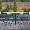 COSCO Outdoor Living Black 3-Piece Folding Bistro Patio Seating Set -Garden Oasis 810541510 1