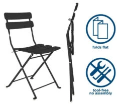 COSCO Outdoor Living Black 3-Piece Folding Bistro Patio Seating Set -Garden Oasis 810541510 4