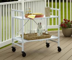Cosco Outdoor Living Wheeled 2-Shelf Serving Cart -Garden Oasis 810541511 7