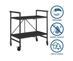 Cosco Outdoor Living Wheeled 2-Shelf Serving Cart -Garden Oasis 810541514 3