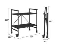 Cosco Outdoor Living Wheeled 2-Shelf Serving Cart -Garden Oasis 810541514 6
