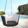 Sally Black Wicker Hanging Patio Swing -Garden Oasis 810541518 1