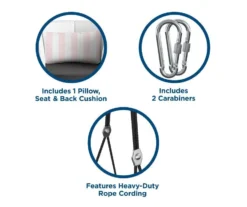 Sally Black Wicker Hanging Patio Swing -Garden Oasis 810541518 5