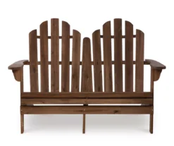 Flint Acorn Wood Patio Adirondack Double Bench