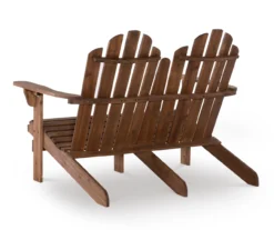 Flint Acorn Wood Patio Adirondack Double Bench -Garden Oasis 810541697 A2 4