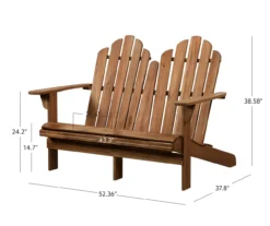 Flint Acorn Wood Patio Adirondack Double Bench -Garden Oasis 810541697 D8 12