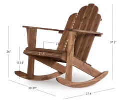 Flint Acorn Wood Patio Adirondack Rocking Chair -Garden Oasis 810541698 D8 12