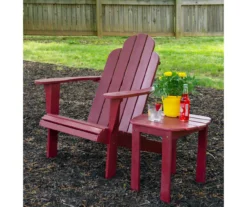 Flint Red Wood Patio Adirondack End Table -Garden Oasis 810541704 810541707 1