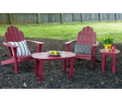 Flint Red Wood Patio Adirondack End Table -Garden Oasis 810541704 810541707 810541710 1