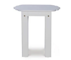 Flint White Wood Patio Adirondack End Table -Garden Oasis 810541705 3