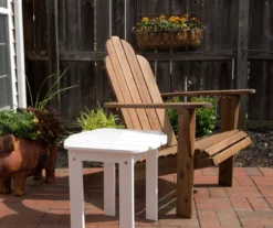 Flint White Wood Patio Adirondack End Table -Garden Oasis 810541705 7