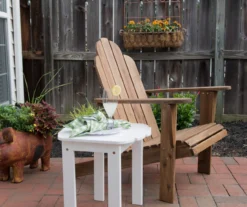Flint White Wood Patio Adirondack End Table -Garden Oasis 810541705 8