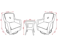 Real Living Rockbridge 3-Piece Cushioned Patio Glider & Side Table Set -Garden Oasis 810544190 X0 1