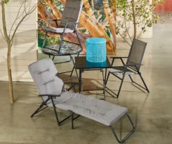 Black Square Steel Outdoor Folding Table -Garden Oasis 810545275 810545406 810545410 810545417 810545419 9 1