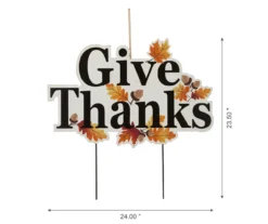 "Give Thanks" Autumn Leaves Yard Stake -Garden Oasis 810547803 5