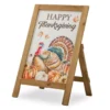 "Happy Thanksgiving" Turkey & Leaves Easel Sign -Garden Oasis 810547806 1