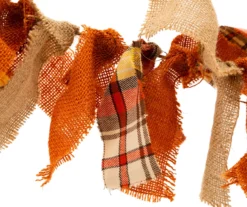 6' Burlap & Plaid Fabric Tie Garland -Garden Oasis 810547817 5