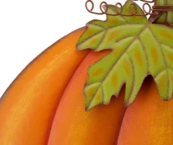 36" Oversize Orange Metal Pumpkin Yard Stake -Garden Oasis 810547849 6