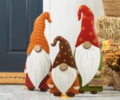 "Hello Pumpkin" Gnome Family 3-Piece Yard Stake Set -Garden Oasis 810547850 A0 2
