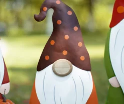 "Hello Pumpkin" Gnome Family 3-Piece Yard Stake Set -Garden Oasis 810547850 A0 6