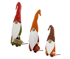 "Hello Pumpkin" Gnome Family 3-Piece Yard Stake Set -Garden Oasis 810547850 A0 8