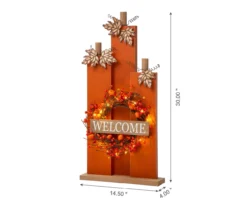 "Welcome" Light-Up Wreath Pumpkin Decor -Garden Oasis 810547855 A0 7