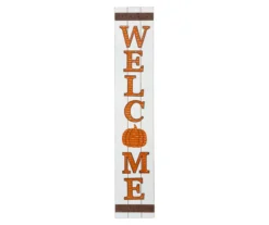 "Welcome" Pumpkin Vertical Hanging Wall Decor