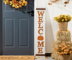 "Welcome" Pumpkin Vertical Hanging Wall Decor -Garden Oasis 810547858 A0 3