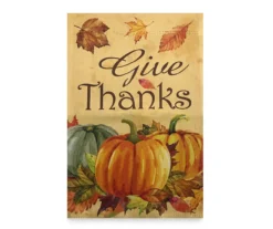 40" X 28" Give Thanks Pumpkins & Leaves House Flag