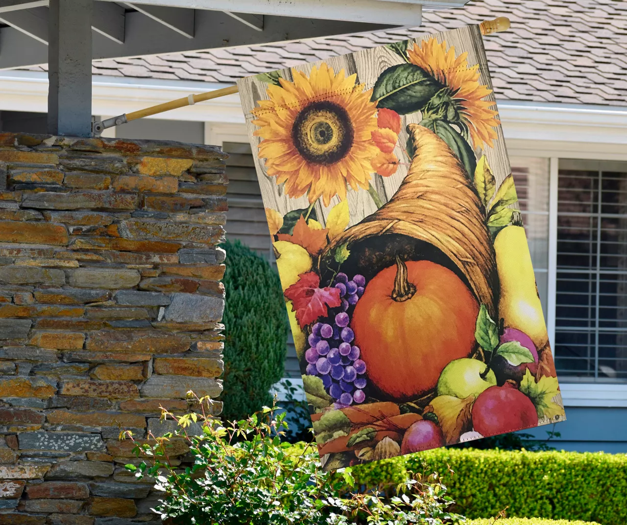 40" X 28" Autumn Harvest Cornucopia House Flag 5 40" X 28" Autumn Harvest Cornucopia House Flag - Image 3
