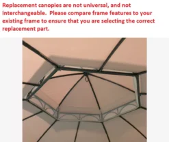 Heritage Gazebo Palm Leaves Replacement Canopy -Garden Oasis 810549192 7