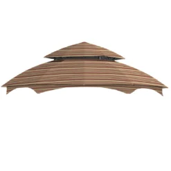 Heritage Gazebo Canyon Stripe Replacement Canopy -Garden Oasis 810549193 11