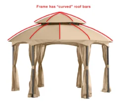 Heritage Gazebo Canyon Stripe Replacement Canopy -Garden Oasis 810549193 4