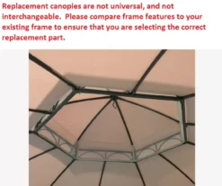 Heritage Gazebo Canyon Stripe Replacement Canopy -Garden Oasis 810549193 7