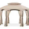 Manhattan Gazebo Beige Replacement Riplock Canopy & Side Mosquito Netting Set -Garden Oasis 810549197 1