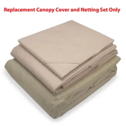 Manhattan Gazebo Beige Replacement Riplock Canopy & Side Mosquito Netting Set -Garden Oasis 810549197 21