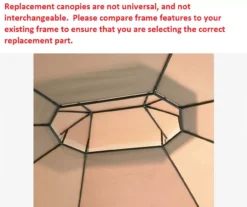 Manhattan Gazebo Beige Replacement Riplock Canopy & Side Mosquito Netting Set -Garden Oasis 810549197 3