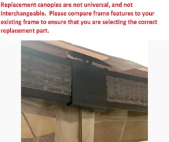 Lakewood Gazebo Beige Replacement Canopy -Garden Oasis 810549208 5