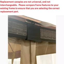 Lakewood Gazebo Beige Replacement Canopy -Garden Oasis 810549208 51