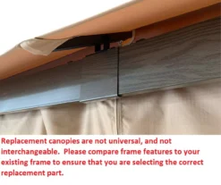 Eagle Brooke/Ashford/Asheville Beige Replacement Canopy -Garden Oasis 810549210 5