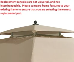 Eagle Brooke/Ashford/Asheville Gazebo Beige Replacement Riplock Canopy & Side Mosquito Netting Set -Garden Oasis 810549212 5