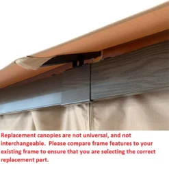 Eagle Brooke/Ashford/Asheville Gazebo Beige Replacement Riplock Canopy & Side Mosquito Netting Set -Garden Oasis 810549212 61