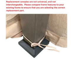 Eagle Brooke/Ashford/Asheville Gazebo Beige Replacement Riplock Canopy & Side Mosquito Netting Set -Garden Oasis 810549212 7