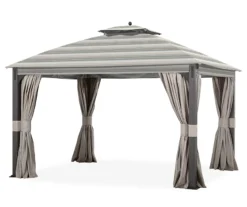 Shadow Creek Gazebo Stone Stripe Replacement Canopy -Garden Oasis 810549224 61