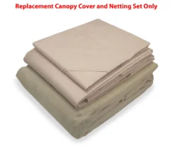 Shadow Creek Gazebo Beige Replacement Riplock Canopy & Side Mosquito Netting Set -Garden Oasis 810549226 21