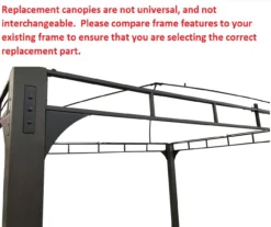 Shadow Creek Gazebo Beige Replacement Riplock Canopy & Side Mosquito Netting Set -Garden Oasis 810549226 51