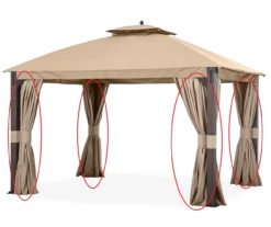 Shadow Creek Gazebo Beige Replacement Privacy Curtain Set