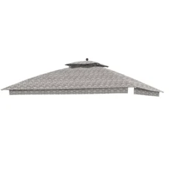 Shadow Creek Gazebo Beige Damask Replacement Canopy -Garden Oasis 810549233 11