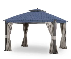 Shadow Creek Gazebo Midnight Blue Trellis Replacement Canopy -Garden Oasis 810549234 6