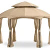 Heritage Gazebo Beige Replacement Riplock Canopy & Side Mosquito Netting Set